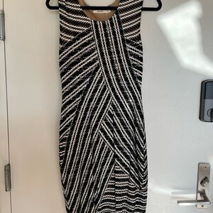 Bailey44 Black and White Geometric Midi Dress